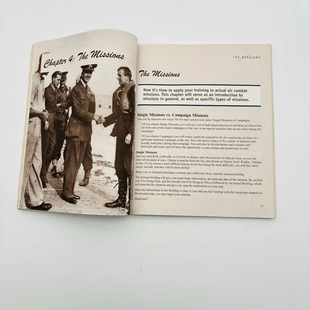 Microsoft Combat Flight Simulator WW2 Europe Manual VG Condition.